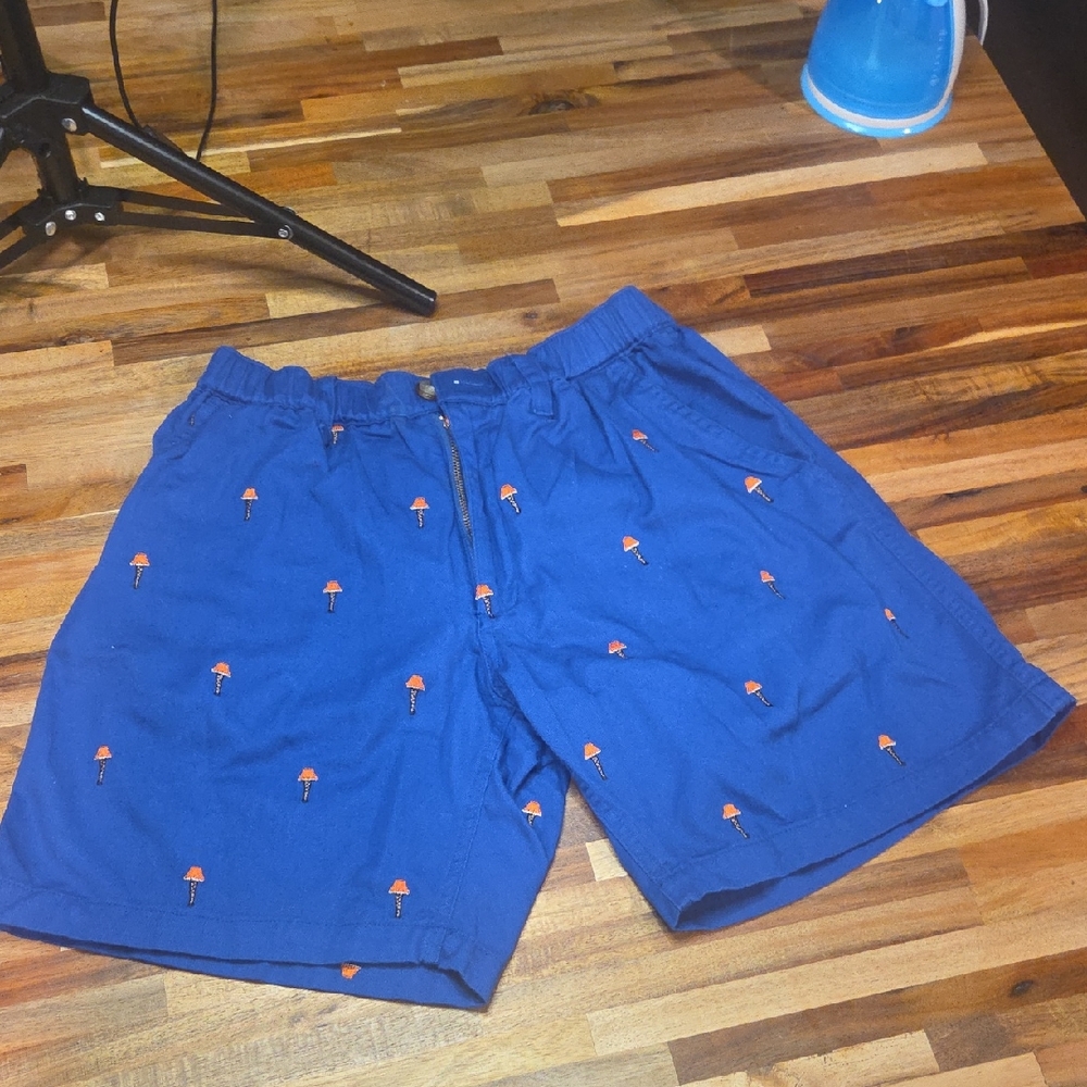 Chubbies Weekend Blue Shorts with Orange Pattern Size Small
